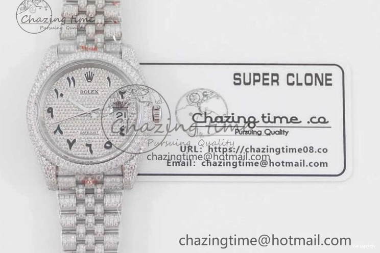 Jubilee Diamonds Datejust TWF 41 Arabic Full on A2824 Dial Edition SS Markers Best Bracelet 1:1 0214